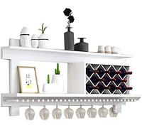 Estante para vino blanco, pequeño soporte para copas de vino montado en la pared, adecuado para el hogar, hotel, bar, estante para copas de vino, 80 cm, vida interesante