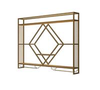 Estante para Vino montado en la Pared metálica con luz LED, estantería para Botellas de Licor, estantería Flotante para la Unidad de Bar con Soporte para Copas de Vino, para el Bar, Comedor,