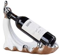 Estante para vino para 1 botella, soporte para vitrina, decoración de cerámica ligera