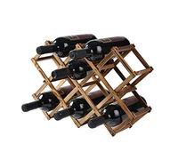 Estante para vinos de madera maciza que puede almacenar 10 vinos tinto tridimensionales de panal de abeja estante de exhibición de vino poco (color: color madera)