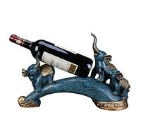 Estante para vinos, mueble de TV, artesanía, elefante azul, estante de vino, enfriador de vino, decoración de sala de estar, moderno, minimalista, estante de vino (color: azul tamaño: talla única)