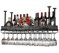 Estante para vinos, Techo, Estante, Bar, Restaurante, colgado, estantería de Hierro para Copas de Vino, Copas de champán para Copas de Vino, portabotellas para la Familia, Bronce, 100x35 cm