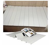 Estante plegable ajustable para bañera, impermeable, cubierta de PVC de 0,6 cm de grosor, panel a prueba de polvo, color blanco, 70 x 105 cm, solución de almacenamiento de baño que ahorra espacio
