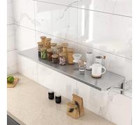 Estante plegable de acero inoxidable montado en la pared, mesa flotante de hoja abatible para espacios pequeños, barra de desayuno de cocina, estación de trabajo de computadora(L100xW35cm/L39xW14in)