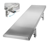 Estante plegable de acero inoxidable para concesiones, 90 x 30 cm, mesa de servir para puestos de alimentos, eventos al aire libre, concesiones y diseño de ahorro de espacio