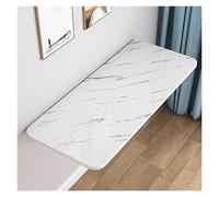 Estante plegable de pared para oficina, estudio, cocina, restaurante y bar en casa, patrón de piedra blanca, 100 x 30 cm, solución de estación de trabajo que ahorra espacio