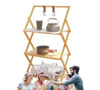 Estante plegable para acampar - Soporte resistente a la luz, mesa plegable al aire libre | Muebles plegables ideales para crear un espacio de trabajo temporal durante caminatas, excursiones en especie