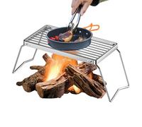 Estante plegable para parrilla - Estante de cocina al aire libre, soporte para parrilla de hoguera | Plataforma compacta de cocción para barbacoa con revestimiento antiadherente, parrilla de camping