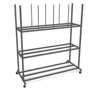 Estante portátil resistente con ruedas para almacén y mudanzas, perfecto para cajas de cartón, soporta hasta 500 libras y solución versátil