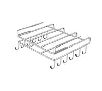 Estante resistente para colgar debajo del armario para ollas, tapa, utensilios, organizador de metal inoxidable, soporte para tabla de cortar, solución de almacenamiento de gabinete amigable con el