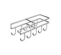 Estante resistente para colgar debajo del armario para ollas, tapa, utensilios, organizador de metal inoxidable, soporte para tabla de cortar, solución de almacenamiento de gabinete amigable con el