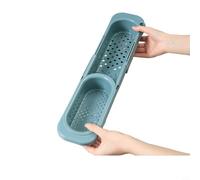 Estante retráctil para fregadero de cocina con cesta de drenaje ajustable, filtro de agua, organizador de almacenamiento de trapo para lavavajillas con deflector elevador para una colocación segura