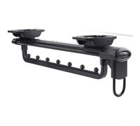 Estante retráctil para pantalones que ahorra espacio para armario, instalación montada en la parte superior con marco de aleación de aluminio, rieles deslizantes de dos secciones y tecnología