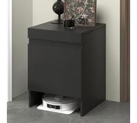 Estante robot aspirador multifuncional, mesa auxiliar de madera maciza, resistente, soporte de carga, placa superior extraíble