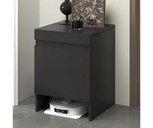 Estante robot aspirador multifuncional, mesa auxiliar de madera maciza, resistente, soporte de carga, placa superior extraíble