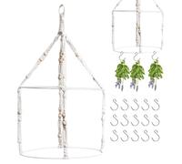 Estante Secador De Plantas Boho - Estante De Secado De Hierbas Boho Con Ganchos | Secador De Plantas Colgante De Cuerda De Algodón | Flor Bohemia Hecha A Mano Seca Para Hierbas, Especias, Flores Para
