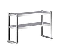 Estante superior de acero inoxidable resistente para cocina comercial, almacenamiento de altura ajustable para mesas de trabajo