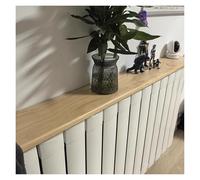 Estante superior flotante de madera para radiador, 130 cm de largo, para balcón, cocina, patio, estudio, cubierta pequeña para radiador con soportes, sin necesidad de taladrar