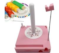 Estante universal for hilo, caja de carrete de hilo portátil, soporte bolas, artes y manualidades, almacenamiento de ganchos de ganchillo tejer de lana, adecuado for tejedores(Pink)