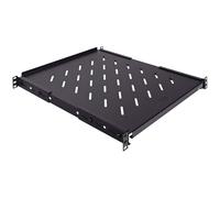 Estante ventilado de 4 postes ajustable negro de 550 mm de profundidad 1U 242 lbs de acero laminado en fr?o Cumple con la normativa CE