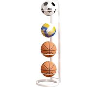 Estante vertical de almacenamiento de pelotas deportivas, soporte de exhibición interior para baloncesto y fútbol, soporte extraíble para ahorro de espacio, organizador de garaje, blanco (100 x 23,5 x
