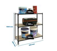 Estanteria 1000x900x300 MADERCLICK 3/300 1000 ANTRACITA/MADERA marca SIMONRACK