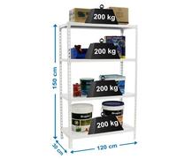 Estanteria 1500x1200x300 SIMONCLICK MEGAPLUS 4/300 1500 BLANCO/BLANCO marca SIMONRACK
