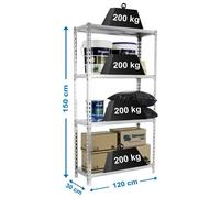 Estanteria 1500x1200x300 SIMONCLICK MEGAPLUS 4/300 1500 GALVA marca SIMONRACK