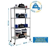 Estanteria 1575x800x500 MADERCLICK MOBILE MINI 4/500 1500 GRIS/MADERA marca SIMONRACK