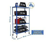Estanteria 1575x900x300 MADERCLICK MOBILE 4/300 1500 AZUL/MADERA marca SIMONRACK