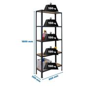 Estanteria 1800x800x300 SIMONHOME CLICK WOOD MINI 5/300 ANTRACITA/OSB marca SIMONRACK