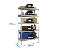 Estanteria 2000x1800x450 ECOFORTE 1804/5 CHIPBOARD GALVA/MADERA marca SIMONRACK