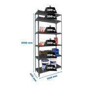 Estanteria 2500x1100x400 SIMONCLICK SUPERPLUS 6/400 ANTRACITA/ANTRACITA marca SIMONRACK