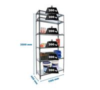 Estanteria 2500x1100x400 SIMONCLICK SUPERPLUS 6/400 ANTRACITA/BLANCO marca SIMONRACK
