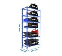Estanteria 2500x1100x400 SIMONCLICK SUPERPLUS 6/400 AZUL/BLANCO marca SIMONRACK