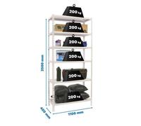 Estanteria 2500x1100x400 SIMONCLICK SUPERPLUS 6/400 BLANCO/BLANCO marca SIMONRACK