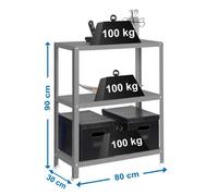 Estanteria 900x800x300 SIMONHOME CLASSIC MINI 3/300 GRIS/GRIS marca SIMONRACK