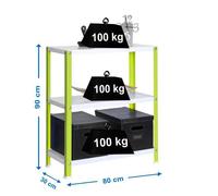 Estanteria 900x800x300 SIMONHOME CLASSIC MINI 3/300 VERDE/BLANCO marca SIMONRACK
