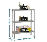 Estanteria 900x800x300 SIMONHOME CLICK MINI 3/300 GRIS marca SIMONRACK
