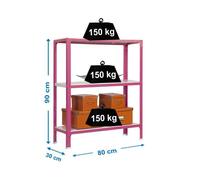 Estanteria 900x800x300 SIMONHOME CLICK MINI 3/300 ROSA/BLANCO marca SIMONRACK
