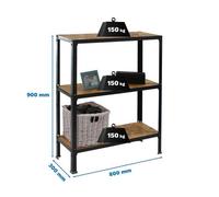 Estanteria 900x800x300 SIMONHOME CLICK WOOD MINI 3/300 ANTRACITA/OSB marca SIMONRACK