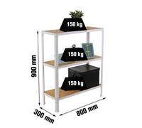 Estanteria 900x800x300 SIMONHOME CLICK WOOD MINI 3/300 BLANCO/OSB marca SIMONRACK