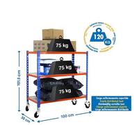 Estanteria 975x1000x300 MADERCLICK MOBILE PLUS 3/300 900 AZ/NAR/MAD marca SIMONRACK