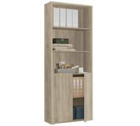 MUEBLES PITARCH Librería de Oficina o Despacho con 2 Puertas y 4 Estantes, Librería de Salón, Roble Cambrian, 196,5x75,5x33cm (Alto x Ancho x Fondo) Básica, Elegante y Resistente, Colección