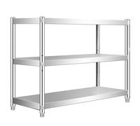 Estantería ajustable de acero inoxidable de 3 niveles para cocina, restaurante, oficina, garaje y taller, 100 x 35 x 100 cm