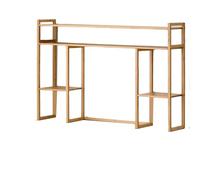 Estantería ajustable de bambú - Moderno combo de escritorio y estantería de madera, 119 x 25 x 80 cm, simple para oficina en casa, computadora, almacenamiento elegante para libros y decoración