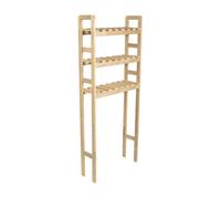 Estantería alta para lavadora alslev con 3 estantes - pino 160 x 64 x 21 cm natural [en.casa]