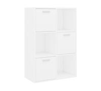 vidaXL Armario de Almacenamiento Estante de Libros Librería Estantería Mueble Archivador de Oficina para Dormitorio Salón Madera Contrachapada Blanco
