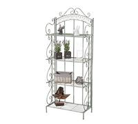 Estantería Antje con Estructura De Hierro I Estantería De Pie Plegable con 4 Baldas I Estante De Almacenamiento Estilo Rustico I Color:, Color:Antiguo-Verde