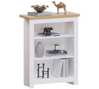 Estantería Arlington de Vida Designs, moderna, con 3 niveles, estantes para exhibición, almacenamiento, muebles MDF, blanco.
